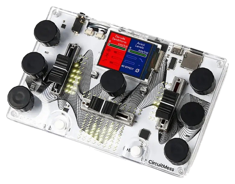 Jay-D 2.0, a buildable DJ mixer with jog wheels, knobs and a crossfader.